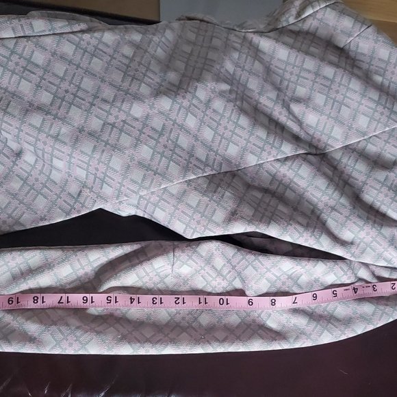 Vintage 70s Pink and Grey Plaid Poly Blazer by Country Set Sz Small - Picture 13 of 15